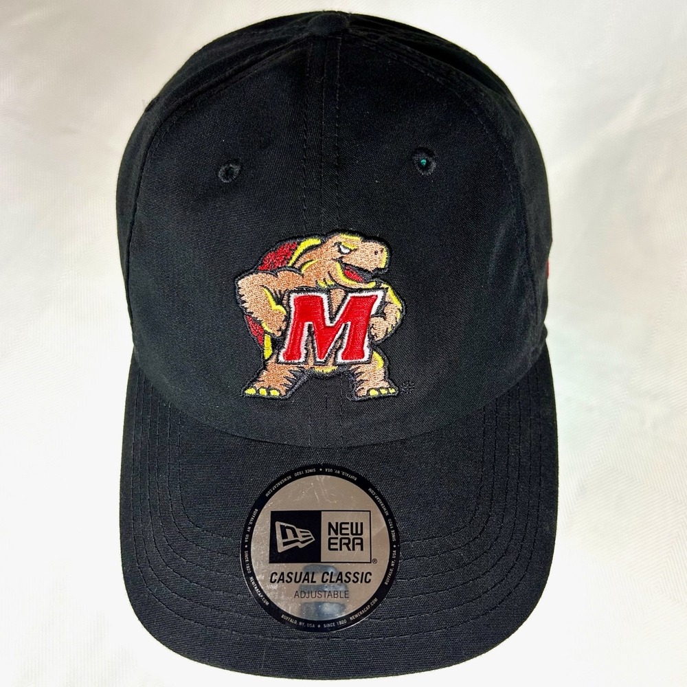 Maryland Terrapins Logo New Era Black Adjustable Hat/Cap NCAA OSFM